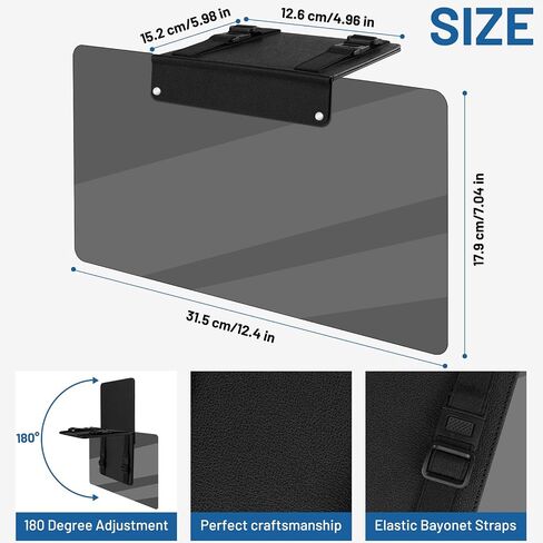 Sun Visor for Car, Polarized Sun Visor Extender for Car, Upgraded UV400 Adjustable Visor Extender Sun Blocker Anti-Glare for Safe Driving, UV Protection, Stray Light, Universal in Saudi Arabia
