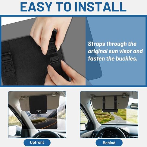 Sun Visor for Car, Polarized Sun Visor Extender for Car, Upgraded UV400 Adjustable Visor Extender Sun Blocker Anti-Glare for Safe Driving, UV Protection, Stray Light, Universal in Saudi Arabia