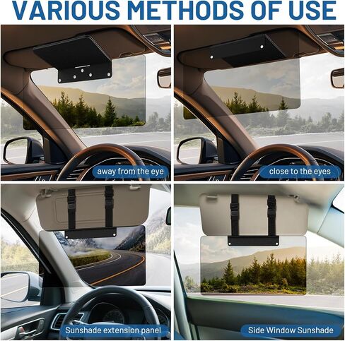 Sun Visor for Car, Polarized Sun Visor Extender for Car, Upgraded UV400 Adjustable Visor Extender Sun Blocker Anti-Glare for Safe Driving, UV Protection, Stray Light, Universal in Saudi Arabia
