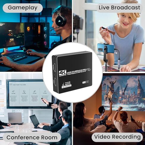 بطاقة التقاط فيديو 4K HDMI 1080P HDMI إلى USB محول لعبة مسجل الصوت للبث المباشر والبث المباشر وتسجيل الفيديو والتعليم والألعاب in Kuwait