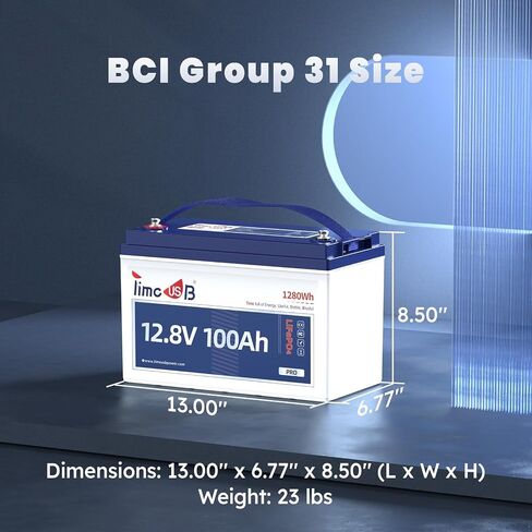 12V 100Ah LiFePO4 Battery, 4000+ Deep Cycle Lithium Battery, Built-in 100A BMS, Ideal for Trolling Motor, RV, Solar Panel Systems, and Off-Grid Power Solutions in Saudi Arabia