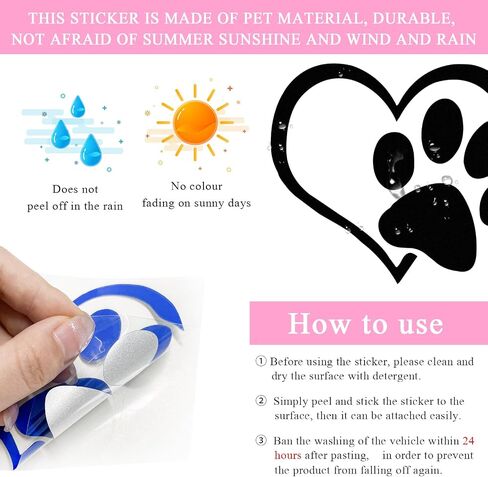 Pet Dog Paw Print ، Love Heart Dog Paw مختومة ، ديكور نافذة ، ديكور ، ملصقات PAW لطيفة للسيارات Windows Window Laggage ، إكسسوارات السيارة الخارجية (ملونة) in Saudi Arabia