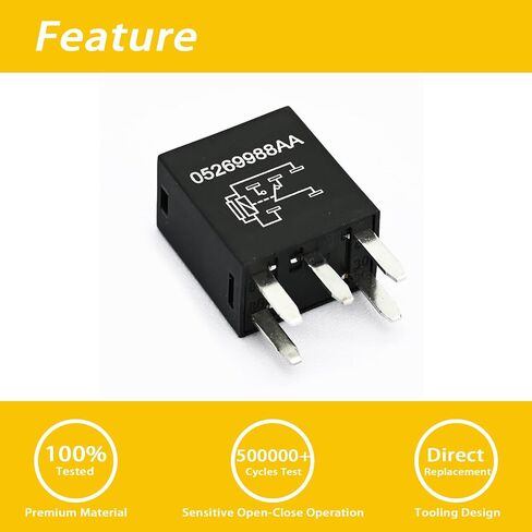 Automotive Relays 2 Packs 05269988AA Relay Compatible with Chrysler Compatible with Dodge Compatible with Jeep Compatible with Plymouth 5 Pins 12V 10A in Saudi Arabia