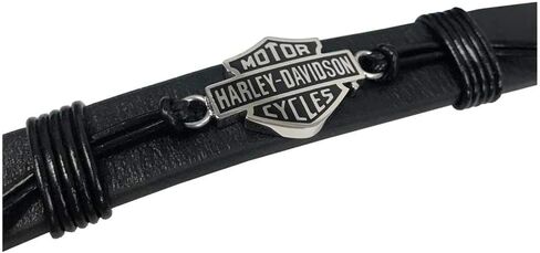 Harley -Davidson Men's Nut & Coil B&S Bracelet - الفولاذ المقاوم للصدأ ، أسود in Saudi Arabia