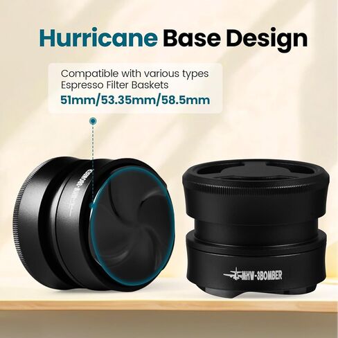 MHW-3BOMBER 58.5mm Espresso Coffee Distributor, Gravity Espresso Distribution Tool with Adaptive Height for Barista, Coffee Leveler Tools for 58mm Machine Portafilter, Astra Collection, T7021-OS in Kuwait