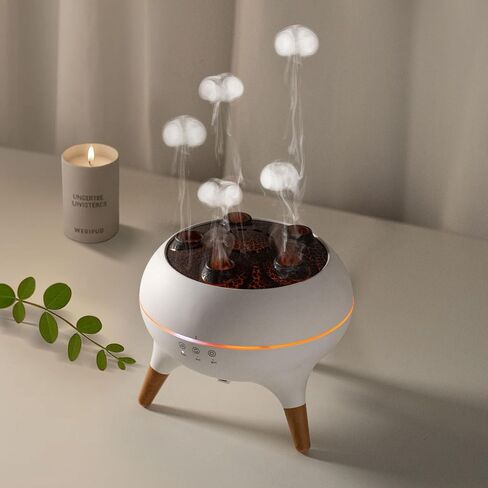 Recinext Mushroom Cloud Aroma Diffuser-إعداد 3-توقيت ، أوضاع من 7 نقاط ، و 7 ألوان LED ، وصديق التأمل مع ضباب شكل هلام مائي ، وديكور المنزل لغرفة النوم/غرفة المعيشة/المكتب-إغلاق السيارات in Saudi Arabia