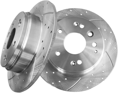 PM Auto Rear Drilled Slotted Brake Disc Rotors For 1999-2008 Acura TL in Saudi Arabia