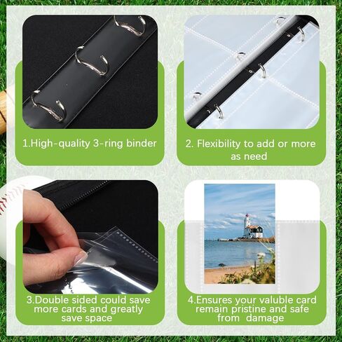 Card Binder 4/9 Pocket PU Waterproof Trading Binder for 400/900 Portable Album Holder with Zipper Wristband Card Organizer Gifts(Blue Marble,13.4 x 10.6 x 2 Inch) in Kuwait