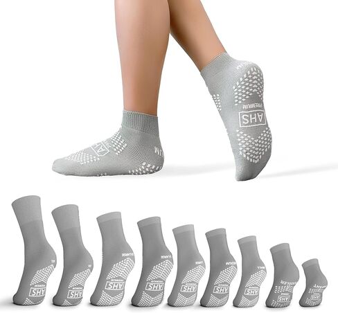 AMERICAN HOSPITAL SUPPLY Non-Slip Grip Socks – 6 Pairs | Hospital Socks for Men & Women | Anti-Skid for Adults in Kuwait