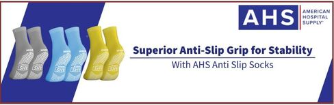 AMERICAN HOSPITAL SUPPLY Non-Slip Grip Socks – 6 Pairs | Hospital Socks for Men & Women | Anti-Skid for Adults in Kuwait