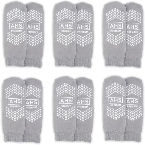 AMERICAN HOSPITAL SUPPLY Non-Slip Grip Socks – 6 Pairs | Hospital Socks for Men & Women | Anti-Skid for Adults in Kuwait