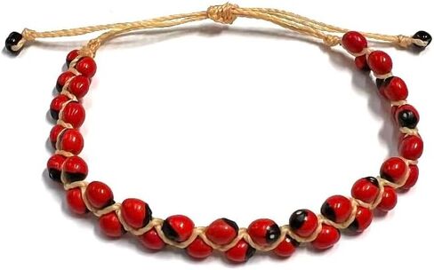 Pulsera de Peonia Ajustable, Peony Seeds Bracelet Adjustable String, Huayruro Seeds Bracelet in Kuwait