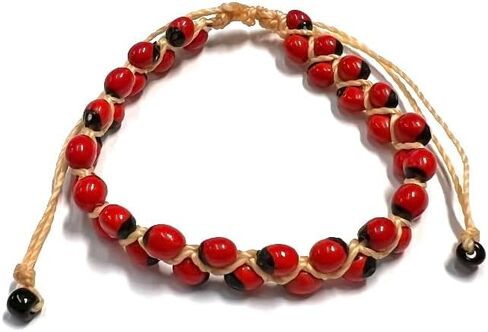 Pulsera de Peonia Ajustable, Peony Seeds Bracelet Adjustable String, Huayruro Seeds Bracelet in Kuwait