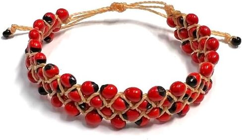 Pulsera de Peonia Ajustable, Peony Seeds Bracelet Adjustable String, Huayruro Seeds Bracelet in Kuwait