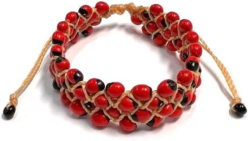 Pulsera de Peonia Ajustable, Peony Seeds Bracelet Adjustable String, Huayruro Seeds Bracelet in Kuwait