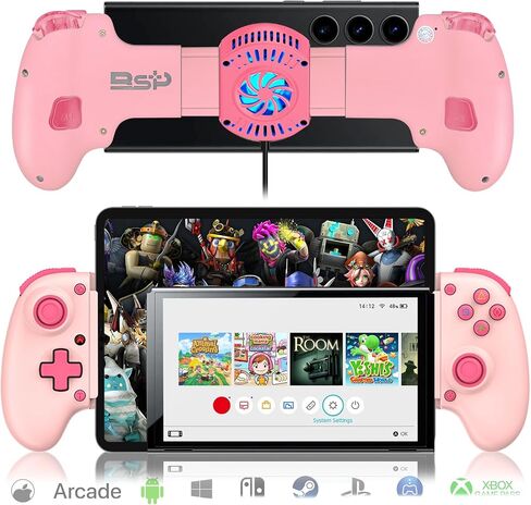 arVin Mobile Gaming Controller for iPhone/iPad/Android/Tablet/PC/Switch/PS4, Wireless Gamepad with RGB Cooler/Hall Effect Sensing Joystick/Turbo/Back Key,for Xbox Game Pass/PS Remote Play/Steam Link in Saudi Arabia