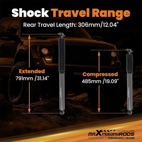 maXpeedingrods 4"-6" Rear Lifted Shocks for Chevy/GMC C1500 K1500 RWD 4WD 1988-1999, G1 Upgraded Serise in Saudi Arabia