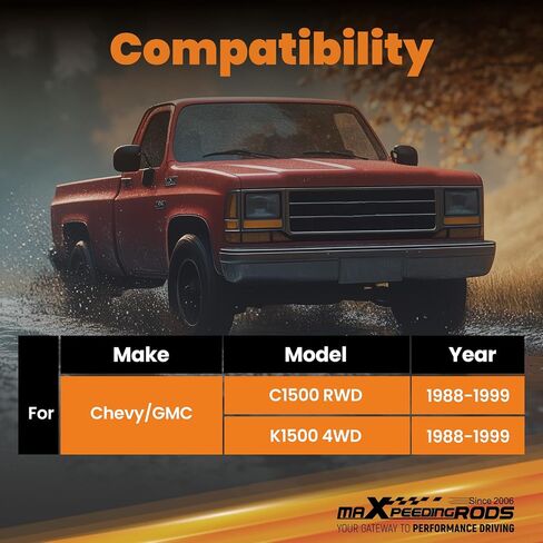 maXpeedingrods 4"-6" Rear Lifted Shocks for Chevy/GMC C1500 K1500 RWD 4WD 1988-1999, G1 Upgraded Serise in Saudi Arabia