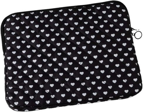 Cute Cherry Floral Laptop Sleeve Y2K Preppy Carrying Laptop Bag Cover Girly Coquette Puffy Quilted Tablet Liner Pouch (Cherry,15 inch) in Saudi Arabia
