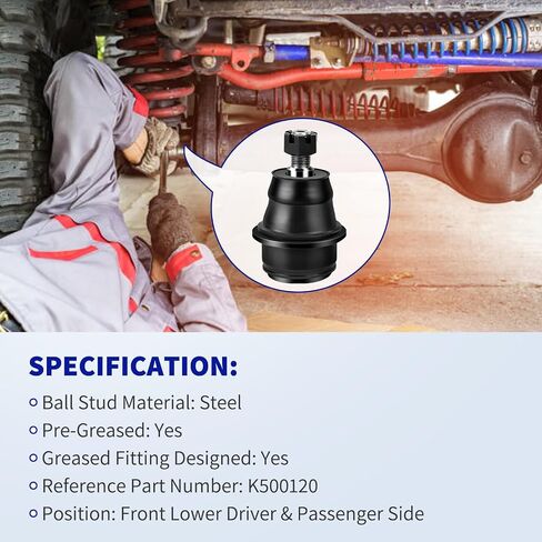 LCWRGS Front Lower Ball Joints for 2007-2010 Chrysler Sebring, 2011-2014 Chrysler 200, 2008-2014 Dodge Avenger, 2009-2015 Dodge Journey, K500120-2pcs in Saudi Arabia