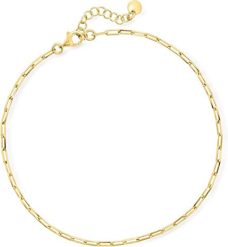 Pure Collection by Ross-Simons Italian 18kt Gold Vermeil Paper Clip Link Anklet. 9 inches in Saudi Arabia