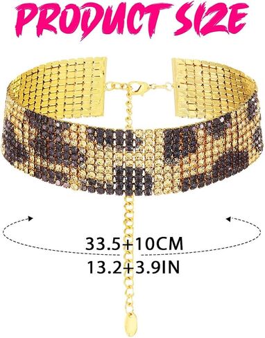 Jeairts مكتنزة قلادة Leopard قلادة الذهب اللامع والأسود للحجر الراين للنساء in Saudi Arabia