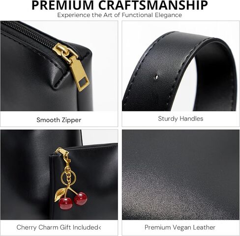 Bucket Bags for Women Medium Vegan Leather Tote with Adjustable Strap Small Pouch Designer Handbags Travel Work Purse in Kuwait