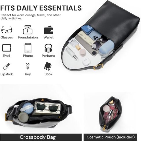 Bucket Bags for Women Medium Vegan Leather Tote with Adjustable Strap Small Pouch Designer Handbags Travel Work Purse in Kuwait