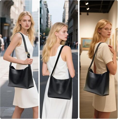 Bucket Bags for Women Medium Vegan Leather Tote with Adjustable Strap Small Pouch Designer Handbags Travel Work Purse in Kuwait