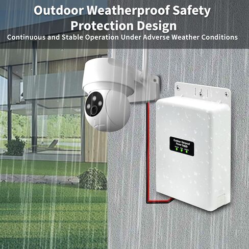 Outdoor Waterproof 5A 4 Channel 12V Power Supply Adapter - Adjustable to 13.8V & 15V to Prevent Voltage Attenuation, AC in 100-240V 50-60Hz for CCTV Cameras, IP, PTZ Systems, IR Illuminators in Kuwait