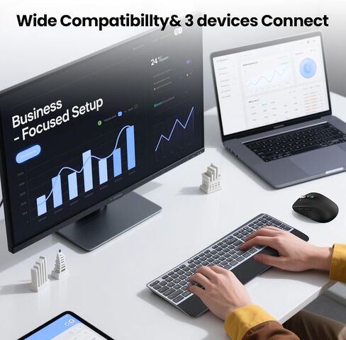 ماوس بلوتوث لاسلكي، USB+بلوتوث مزدوج، DPI قابل للتعديل، طراز L380، ماوس صامت متعدد الأجهزة للكمبيوتر، الكمبيوتر المحمول، iPad، الكمبيوتر اللوحي، MacBook in Kuwait