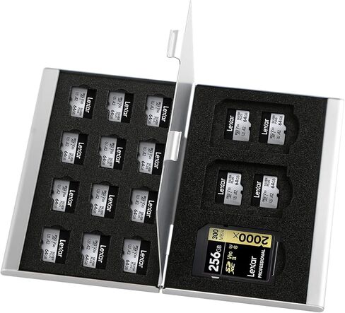 Aluminum SD Card Case, 9Slots Ultrathin SD Card Holder, Memory Card Storage Holder, Fit for 1 SD Card, 8 Micro SD Card, Silver in Kuwait