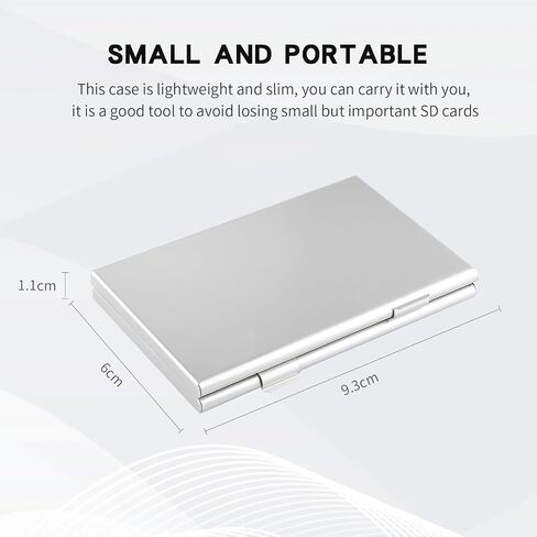 Aluminum SD Card Case, 9Slots Ultrathin SD Card Holder, Memory Card Storage Holder, Fit for 1 SD Card, 8 Micro SD Card, Silver in Kuwait