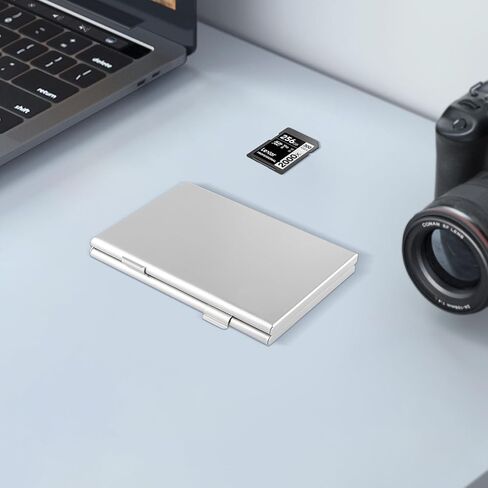 Aluminum SD Card Case, 9Slots Ultrathin SD Card Holder, Memory Card Storage Holder, Fit for 1 SD Card, 8 Micro SD Card, Silver in Kuwait