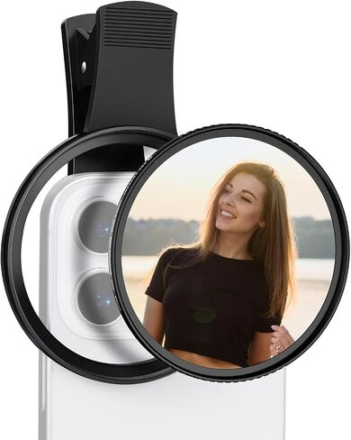 K&F Concept 67mm Clip-on Black Diffusion 1/4&CPL Phone Camera Lens Filter Kit, Mist Cinematic Effect Filter Compatible with iPhone 16 15 14 13 12 11, for Video/Vlog/Portrait Photography in Kuwait