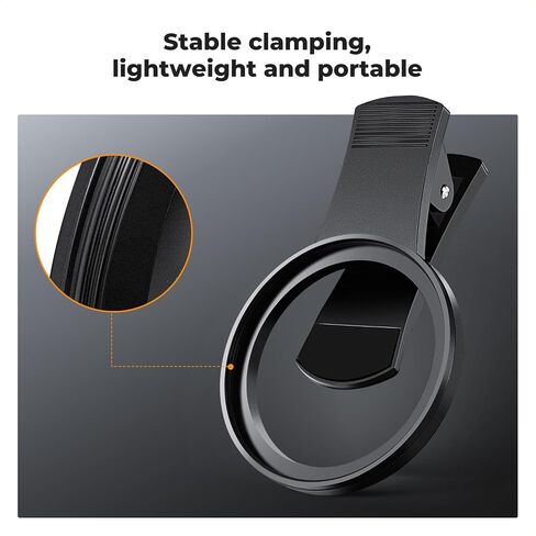 K&F Concept 67mm Clip-on Black Diffusion 1/4&CPL Phone Camera Lens Filter Kit, Mist Cinematic Effect Filter Compatible with iPhone 16 15 14 13 12 11, for Video/Vlog/Portrait Photography in Kuwait