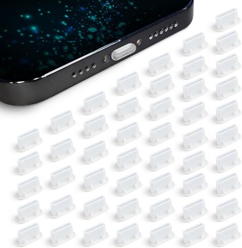 سدادات غبار USB-C من PortPlugs (5 أزواج) متوافقة مع iPhone 16 وSamsung Galaxy S24-S8 وPixel ومنافذ شحن من النوع C، وتتضمن أغطية سماعات الرأس وأدوات SIM وفرشاة تنظيف (شفاف) in Saudi Arabia
