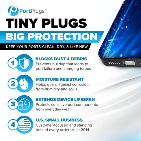 سدادات غبار USB-C من PortPlugs (5 أزواج) متوافقة مع iPhone 16 وSamsung Galaxy S24-S8 وPixel ومنافذ شحن من النوع C، وتتضمن أغطية سماعات الرأس وأدوات SIM وفرشاة تنظيف (شفاف) in Saudi Arabia