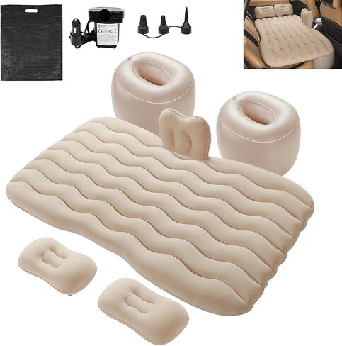 Vextone Inflatable Air Mattress Rear Back Seat Car Bed - PVC Thickened Travel Camping Air Mattress for Small Cars, Black Sleeping Car Mattress - Universal Fit, with Pillows, Piers, Repair Pad in Saudi Arabia