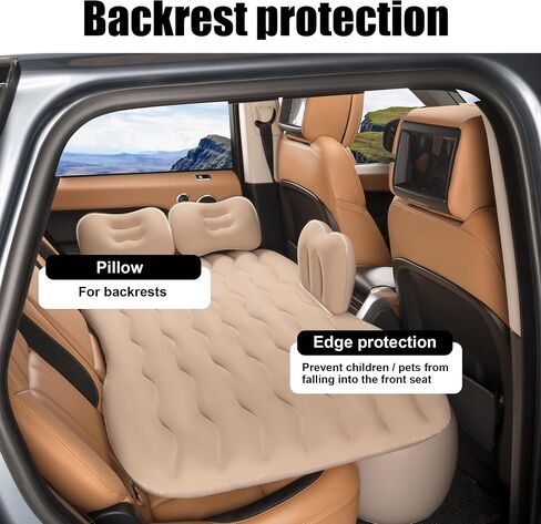Vextone Inflatable Air Mattress Rear Back Seat Car Bed - PVC Thickened Travel Camping Air Mattress for Small Cars, Black Sleeping Car Mattress - Universal Fit, with Pillows, Piers, Repair Pad in Saudi Arabia