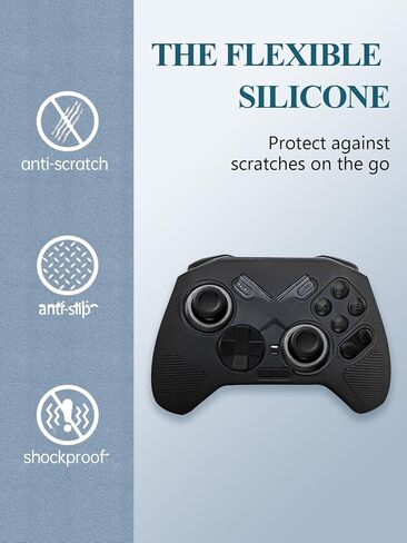 Silicone Case for FLYDIGI Vader 4 Pro PC Controller,Full Body Soft Silicone Handheld Game Console Drop-Proof Protector Case with Shockproof,Non-Slip,Anti-Collision,Blue. in Kuwait