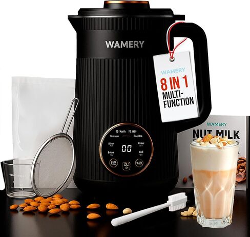 Wamery Original Nut Milk Maker Blender Machine - 32oz Almond, Oat, Soy Milk Maker - Plant Based & Vegan Milk Maker with Delay Start, Keep Warm & Boil Water Functions in Kuwait