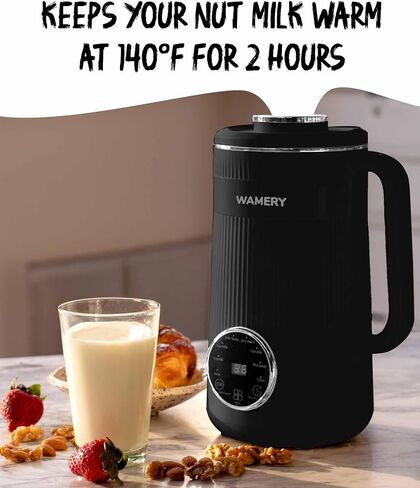 Wamery Original Nut Milk Maker Blender Machine - 32oz Almond, Oat, Soy Milk Maker - Plant Based & Vegan Milk Maker with Delay Start, Keep Warm & Boil Water Functions in Kuwait