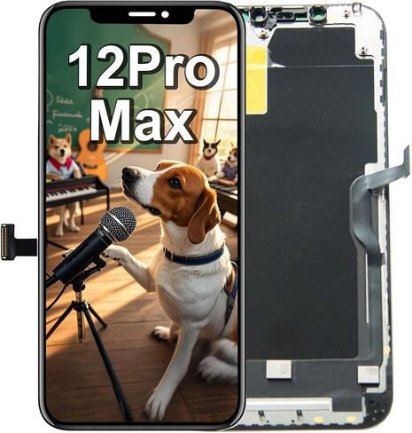 for iPhone 12 Pro Max Screen Replacement 6.7 inch,LCD Display Touch Screen Digitizer Assembly with Tempered Glass+Waterproof Sticker+Case, Compatible with Model A2411, A2342, A2410, A2412(No Tools) in Kuwait