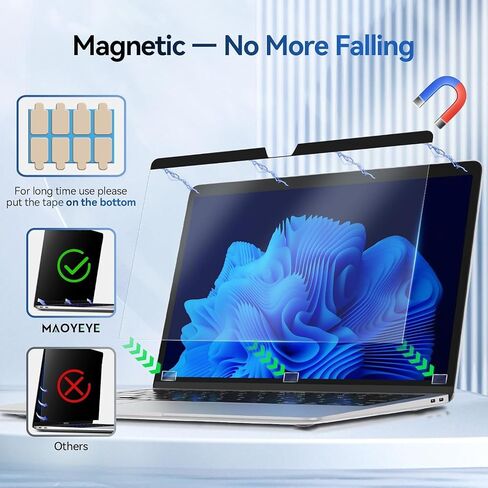 Magnetic Anti Blue Light Filter for MacBook Air/Pro 13 Inch (2016-2022, M1, M2), Removable MAC 13.3" Computer Film,Glare Laptop Screen Protector with Camera Cover in Kuwait