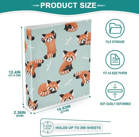 3 Ring Binder 1.5 Inch Binders Strawberry Flower Bow Binder Organizer Fashion View Binder with 2 Pockets for Home Office Supplies in Kuwait