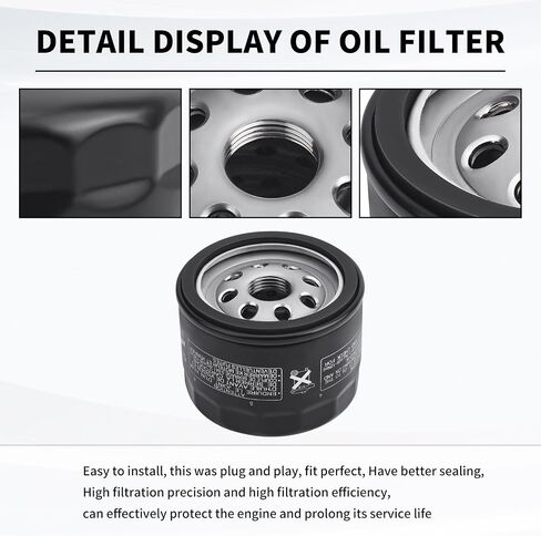 49065-0721 49065-7007 Oil Filter Compatiable with Kawasaki FR730V FX730V FR691V FS691V FR600V FX691V FS651V FR651V FX600V Engines 696854 492932 492932S Lawn Mower for John Deere AM125424 (3PCS) in Saudi Arabia