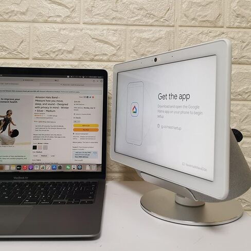Stand only Made for Google Nest Hub Max, Adjustable Aluminum Swivel Stand with Google nest hub max 10" Smart Display - Horizontal 360 Rotation Longitudinal Angle Change (Black) in Saudi Arabia