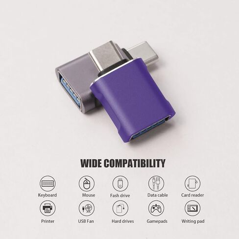 10 Pack Up to 10Gbps/120W Usbc to USB Adapter,USA to USB-c adopters,U sb to USB C Connector,Type C Male to a Female Adapter for Charger,Phone 15/16, PC, Laptop, Tablet, Keyboard etc, Navy Blue in Kuwait
