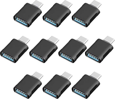 10 Pack Up to 10Gbps/120W Usbc to USB Adapter,USA to USB-c adopters,U sb to USB C Connector,Type C Male to a Female Adapter for Charger,Phone 15/16, PC, Laptop, Tablet, Keyboard etc, Navy Blue in Kuwait